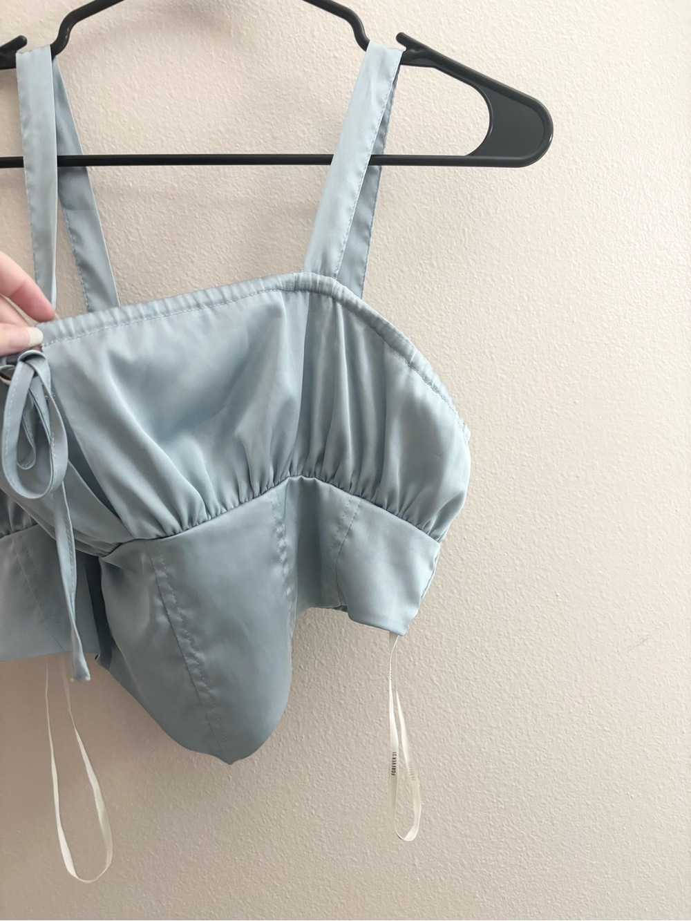 5/$15 🩷 Forever 21 Corset Style Pale Blue Women's Top - Picture 4 of 8